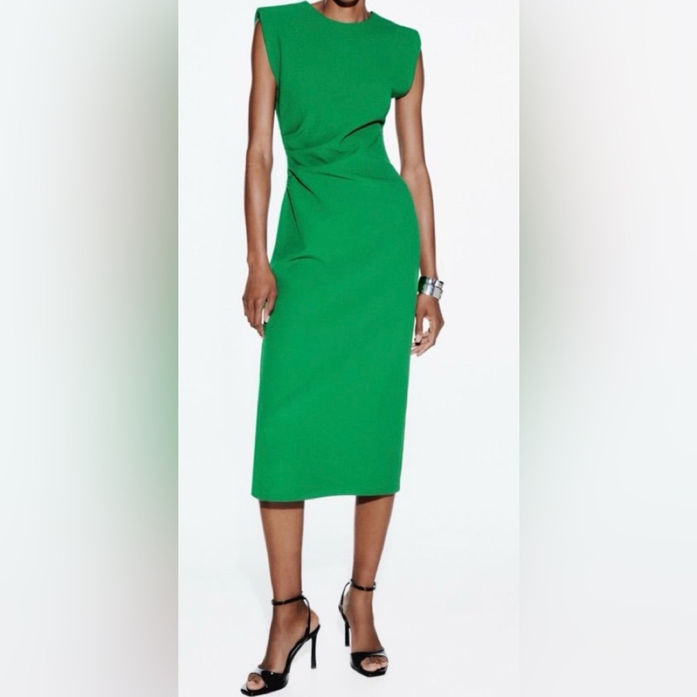 Zara Green Pencil Midi